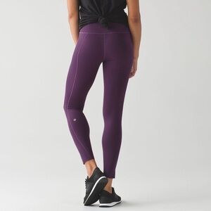 Lululemon Women's Like Nothing 7/8 Tight pants in the darkest magenta color sz 4